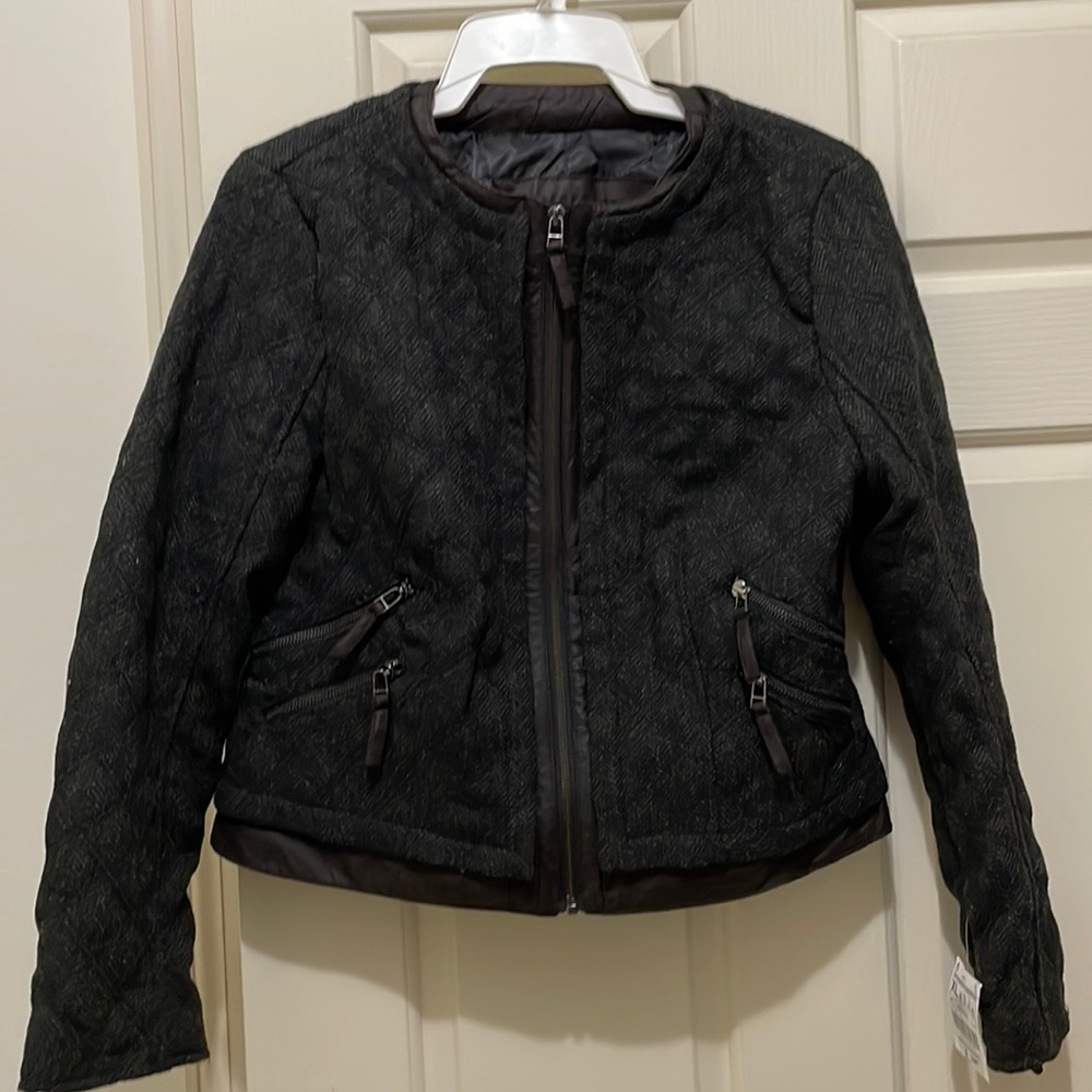 Zara short wool blend brown jacket (sz XL)
